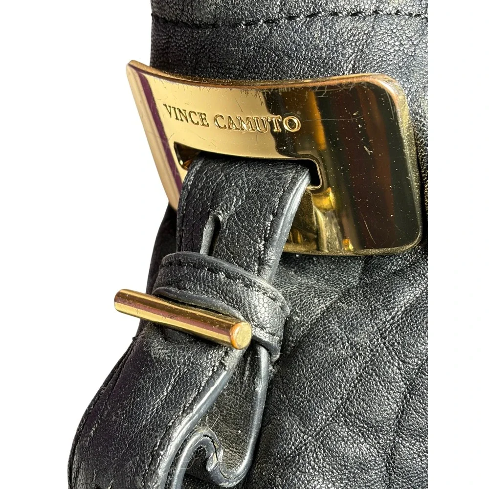 Vince Camuto Black Leather Shoulder Bag Lot Fava Zoey Hobo Tote Handbag DAMAGED - Picture 8 of 16